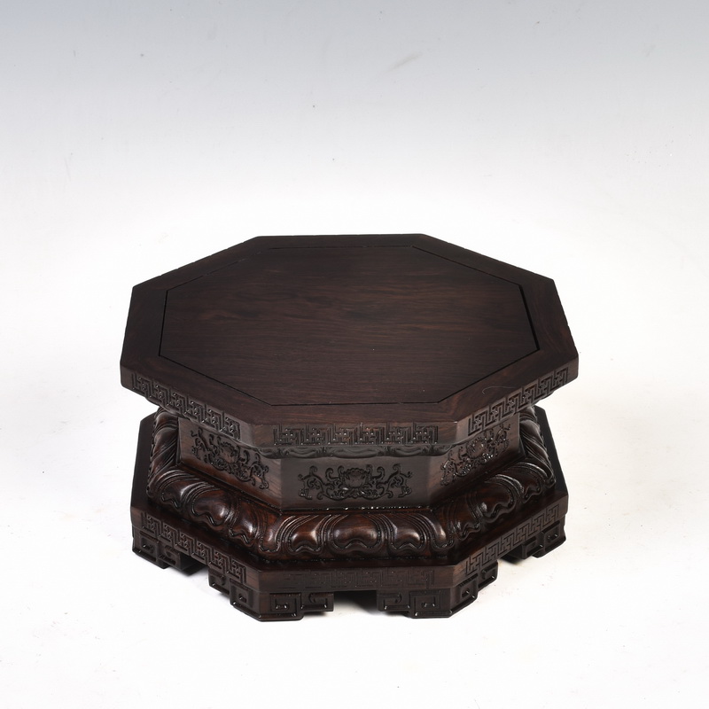 Redwood base for Buddha furnishing articles heightening anise wood stone lotus jade Buddha guanyin kong base