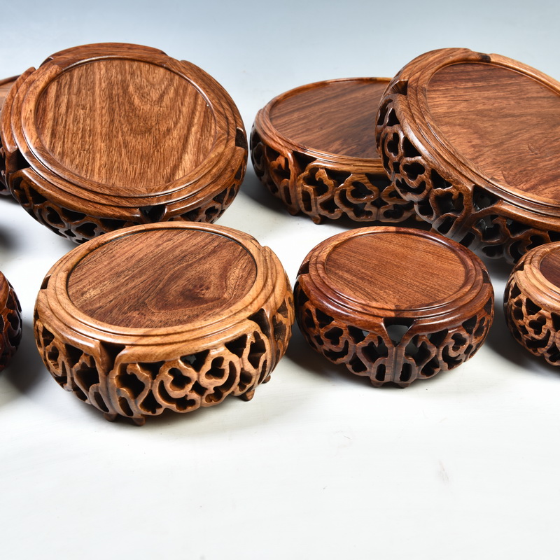 Redwood base rosewood carving clouds, what round base solid wood vases, incense burners are it tea base