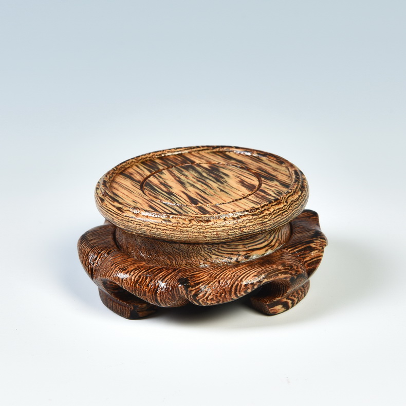 Chicken wings are it base papaya arris round base solid wood vase base wooden carved wooden furnishing articles base