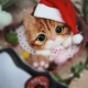 Giáng sinh mô phỏng con rối trâm kitty kitty len nỉ poke âm nhạc phù hợp với thời gian làm đồ handmade DIY - Trâm cài