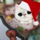 Giáng sinh mô phỏng con rối trâm kitty kitty len nỉ poke âm nhạc phù hợp với thời gian làm đồ handmade DIY - Trâm cài