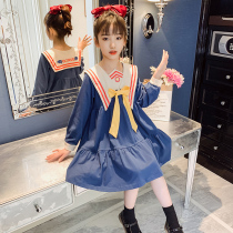 Girl dress spring dress 2021 new foreign atmosphere childrens skirt Net red College Style Autumn Childrens princess dress