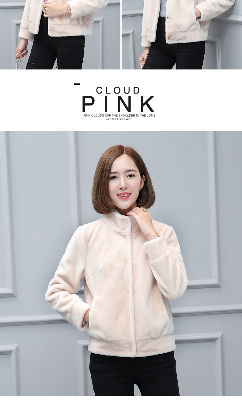 Úc Du Feihu 2018 mới cừu cắt fur coat nữ phần ngắn cổ áo len áo giản dị mùa đông áo lông dáng dài