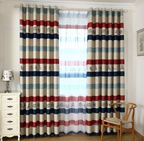 British Mediterranean Tower curtain cloth Window screen thickened environmental protection full blackout Bedroom Living room Childrens balcony curtain