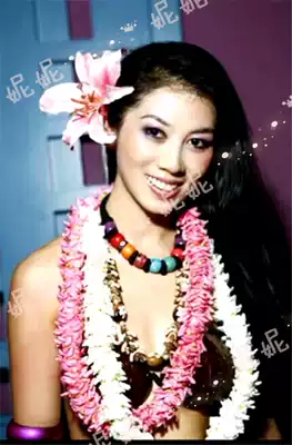 Hawaiian hula costume accessories Garland neck ring Hawaiian hula flower lei