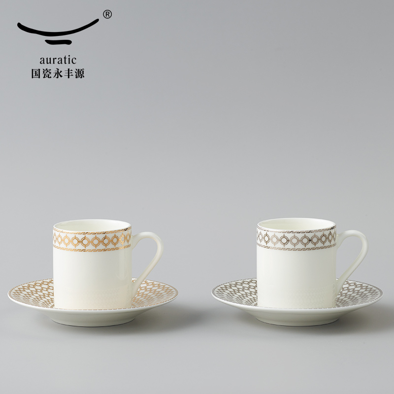 The porcelain yongfeng source fine ceramic espresso cups and saucers ceramic decal printing cup small and pure and fresh