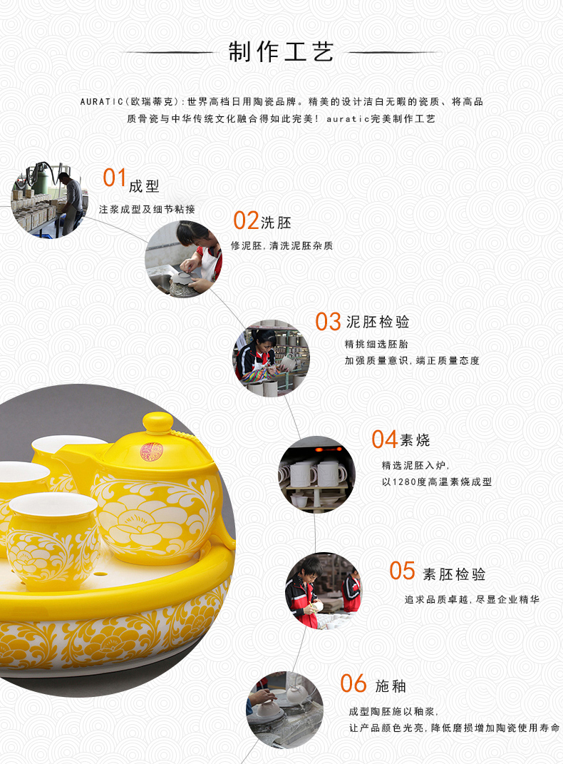 The porcelain yongfeng source under The glaze of carve patterns or designs on woodwork imperial yellow cup teapot tea tray was pu 'er tea of a complete set of suit Chinese wind