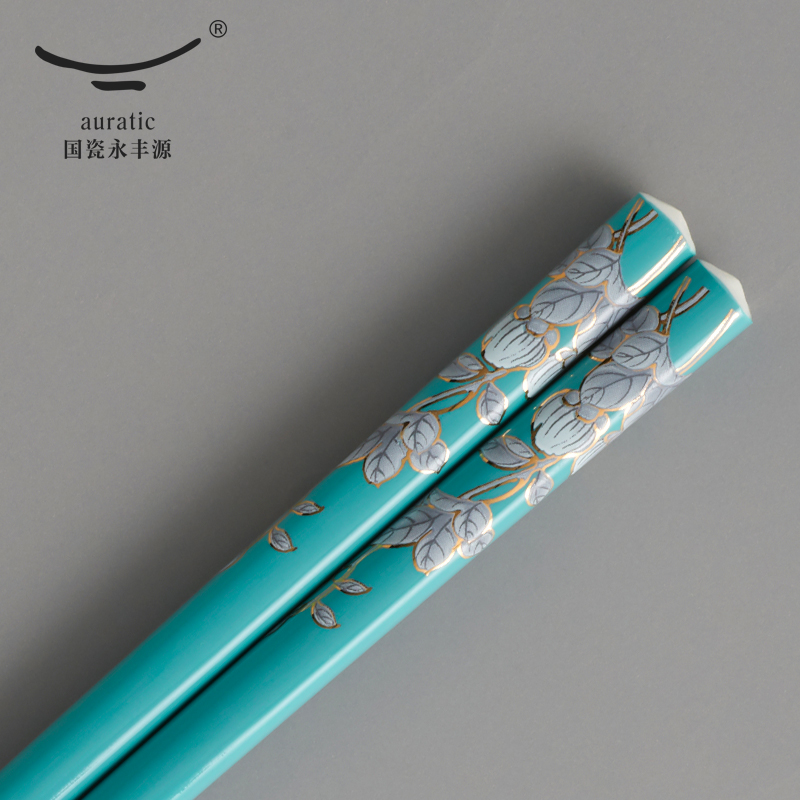 The porcelain Mrs Yongfeng source porcelain ink painting peony 2 head home high - grade ceramic tableware chopsticks chopsticks sets