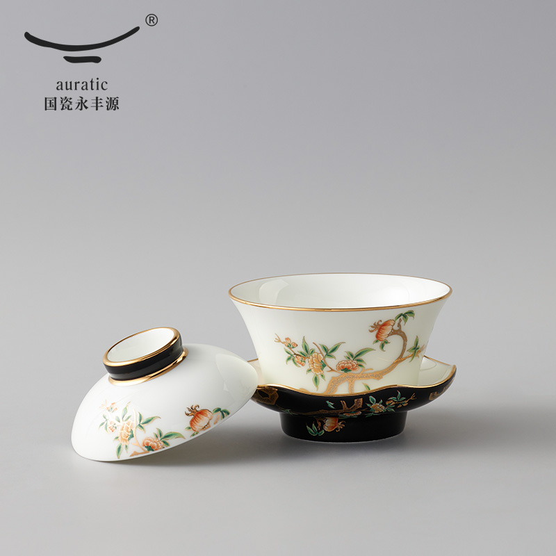 Mrs Porcelain Porcelain countries yongfeng source pomegranate home 3 head tureen ceramic kung fu tea set cover cup tureen tea cups