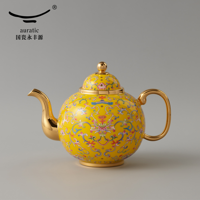 The new imperial porcelain porcelain Mr Yongfeng source 2, 1100 ml ceramic pot of coffee pot of red colored enamel POTS