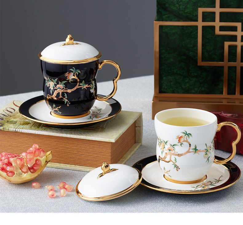 The porcelain Mrs Yongfeng source porcelain pomegranate home ceramic keller cup coffee cup office tea cup