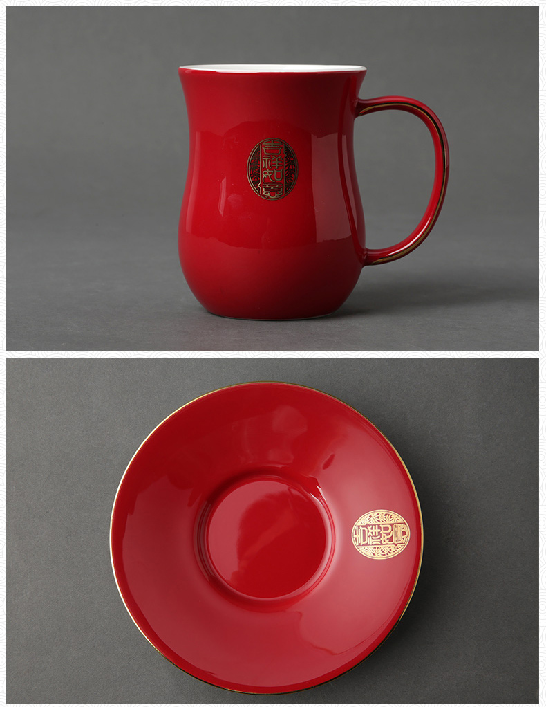 The porcelain yongfeng source auspicious new ipads porcelain ceramic cups with cover office cup suit high - grade glass meeting room
