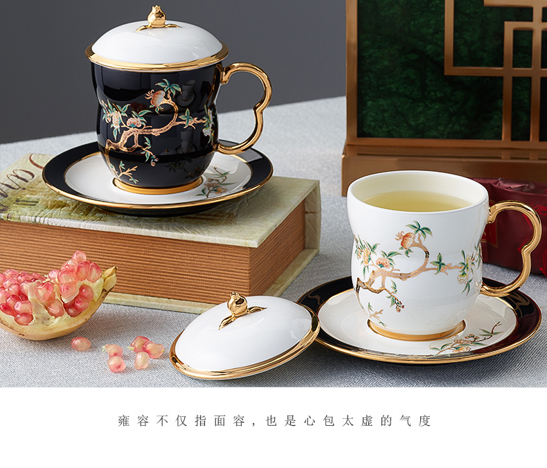 The porcelain Mrs Yongfeng source porcelain pomegranate home ceramic keller cup coffee cup office tea cup