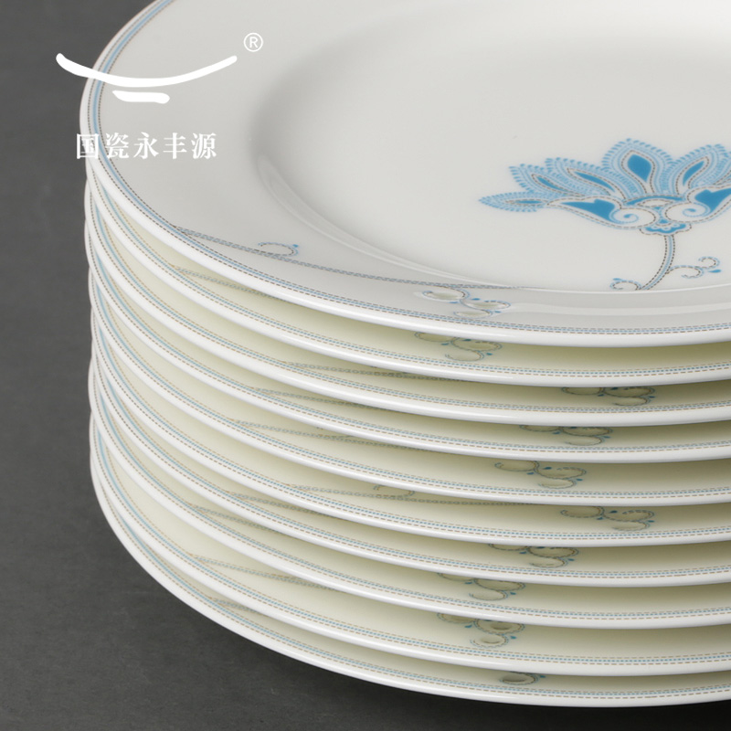 The porcelain yongfeng source morning dew said 50 skull porcelain tableware suit to use plates teaspoons of household ceramics cutlery set combination