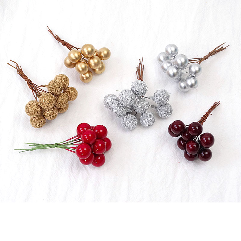 Simulation small fruit red gold silver handmade diy material decoration fruit Christmas wreath accessories cherry fruit