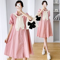 Pregnant Woman Summer Clothing Dress Dress Fashion style 2022 Summer net red tides Loose Cover Belly clothed dress