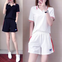  Tide brand casual sports shorts suit womens 2021 summer new short-sleeved loose fashion temperament running two-piece suit