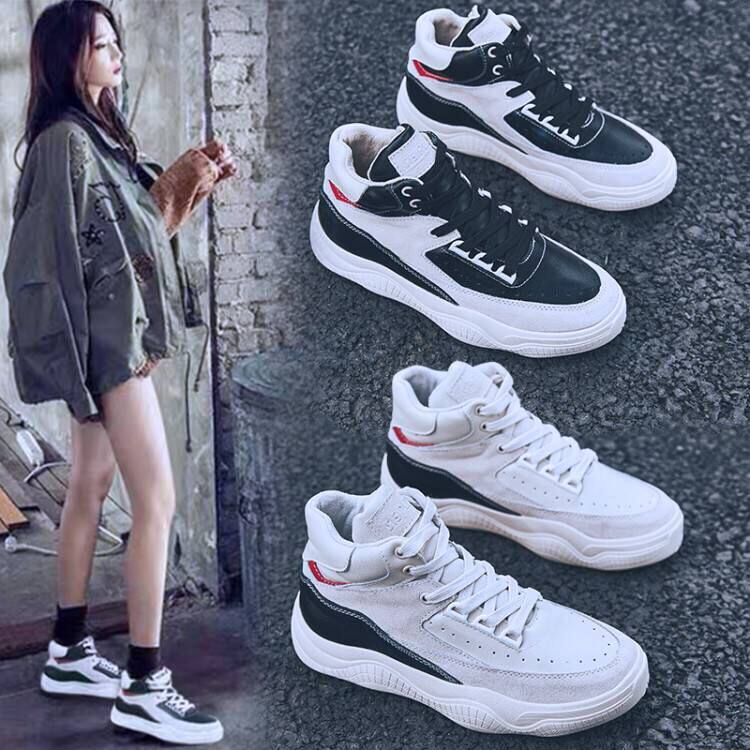 High cylinder shoes women 2021 new autumn models 100 lap nets red sports ins street flapping shoes overfire little white old daddy winter shoes