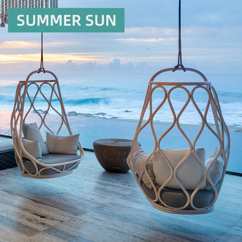 Nordic outdoor Outdoor Swing Set balcony Balinese Inches Chairlift Indoor Single Cradle Chair Mesh Red Double Rocking Chair Hanging Basket