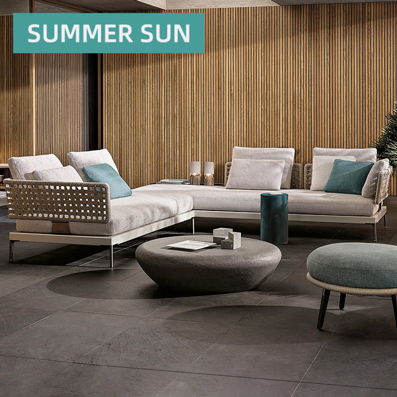 Outdoor Sofa Patio Villa Fujisie Furniture Leisure Hotel Outdoor Terrace Garden Terrace RATTAN CHAIRS SOFA COMBINATION