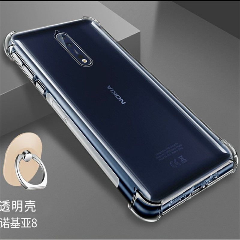 Nokia 8 | Ta-1052 | 1012 Airbag Fully Transparent Soft Silicone Anti-Fall Phone Case Protective Cover