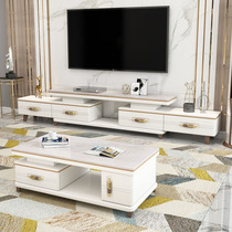Rock Plate Tea Table TV Cabinet Composition Suit Marble Modern minimalist Living room Home Nordic Telescopic New Ground Cabinet