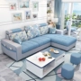 Đơn giản và hiện đại sofa vải căn hộ nhỏ phòng khách góc đồ nội thất kết hợp sẵn sàng vải di động và có thể giặt sofa ba bit - Ghế sô pha mẫu ghế sofa gỗ đẹp