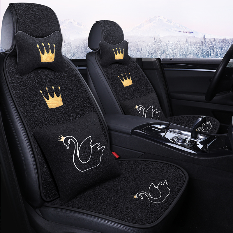 Car Cushions Winter Plush Half Bag Winter Warm Lady Interior Goddess Cartoon Seat Cushion Heating Seat Cushion-Taobao