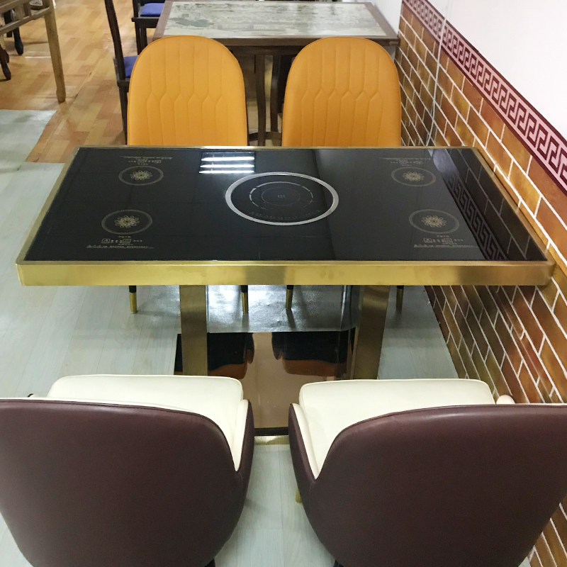 Hot pot table electromagnetic furnace in one person, one pot single pot small square table hot boiler shop dedicated table