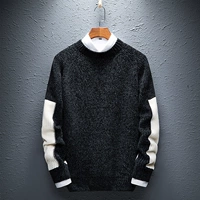 Áo len cổ tròn tương phản áo len nam áo len nam cổ cao áo len nam Hàn Quốc áo len cashmere nam A bomber nam