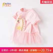 Baby short sleeve T-shirt summer female baby T-shirt shirt top 0 one 1-2-3 years old 4 girls dress summer Princess tide thin