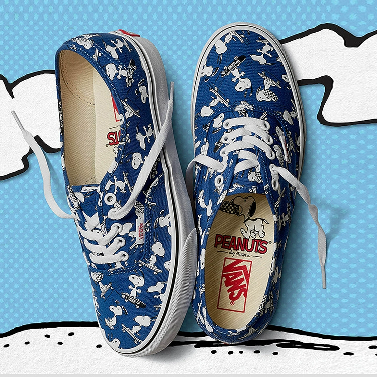 Người hâm mộ VANS Authentic Người hâm mộ đôi giày trượt patin cổ điển màu đen và trắng thấp nhất VN000EE3BLK - Plimsolls