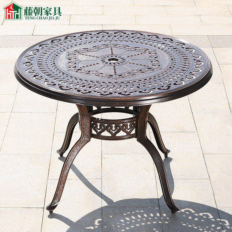 Fujiao Outdoor Casting Aluminum Desk and Chair Courtyard HouseOutdoor Aluminum Alloy Table Barber Table
