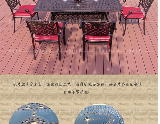 Mây ngoài trời hình chữ nhật nhôm đúc bàn ghế sân vườn ban công sắt rèn đồ nội thất đúc nhôm ngoài trời kết hợp bàn ghế - Bàn ghế ngoài trời / sân ghế cà phê ngoài trời