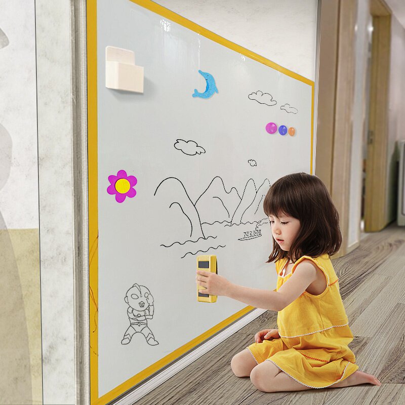 Soft Whiteboard Wall Tile Removable Magnetic Whiteboard Home Kids Blackboard Wall Self-adhesive Graffiti Wall Sticker