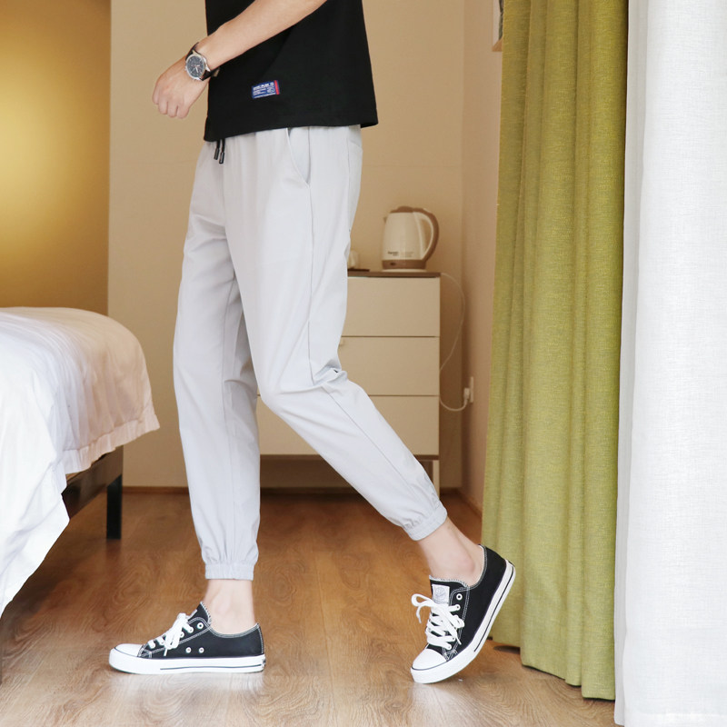 90% pants male body small foot elastic breathable pants male Korean version Trend 100 lap Summer thin section casual bungles