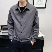Jacket Mens Autumn Thin 2021 New Tide Brand Toilwear Long Sleeve Shirt Spring and Autumn Casual Jacket Mens Clothes