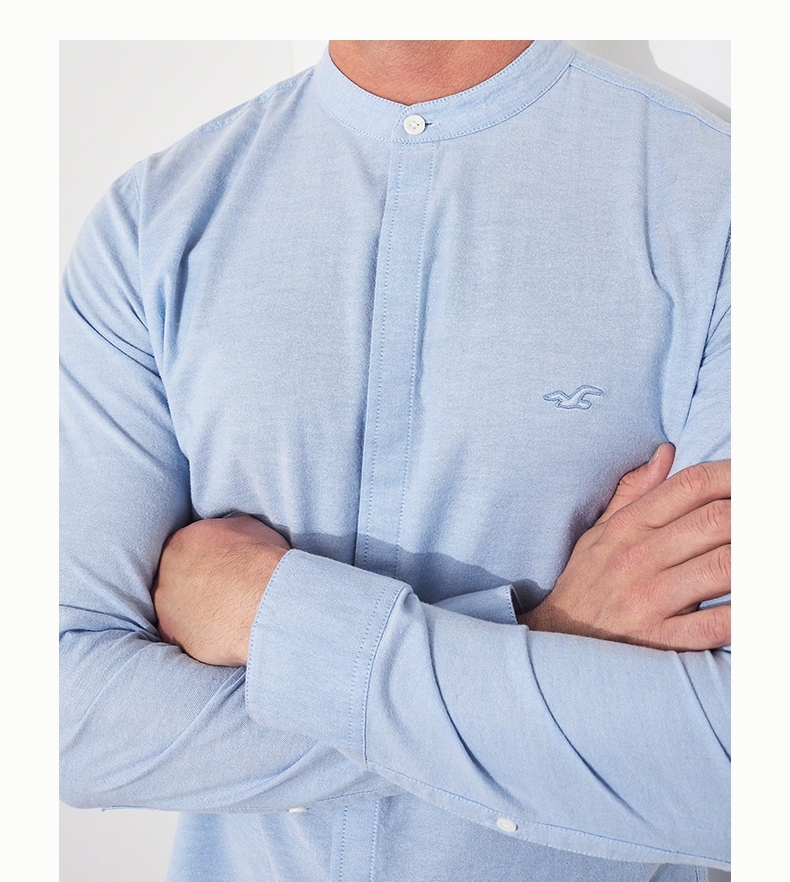 Hollister 2018 mùa thu mới co giãn chặt áo Oxford nam 224126-1 áo khoác sơ mi nữ