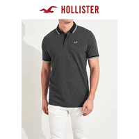 Hollister2018 mùa thu mới co giãn Áo sơ mi nam Polo 222987-1 áo polo đen