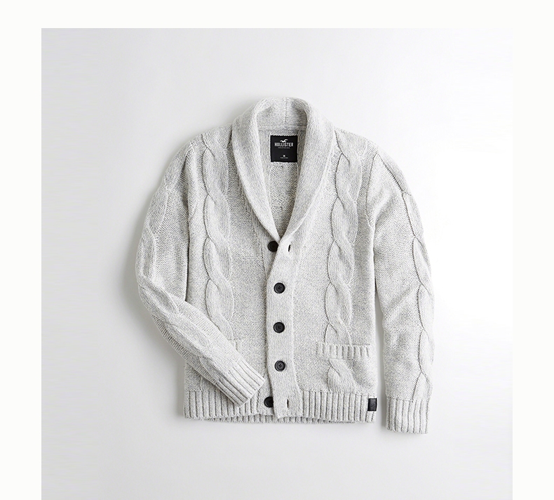 Hollister2018 mùa thu khăn choàng xoắn mới cho nam 228369-1 áo len nam