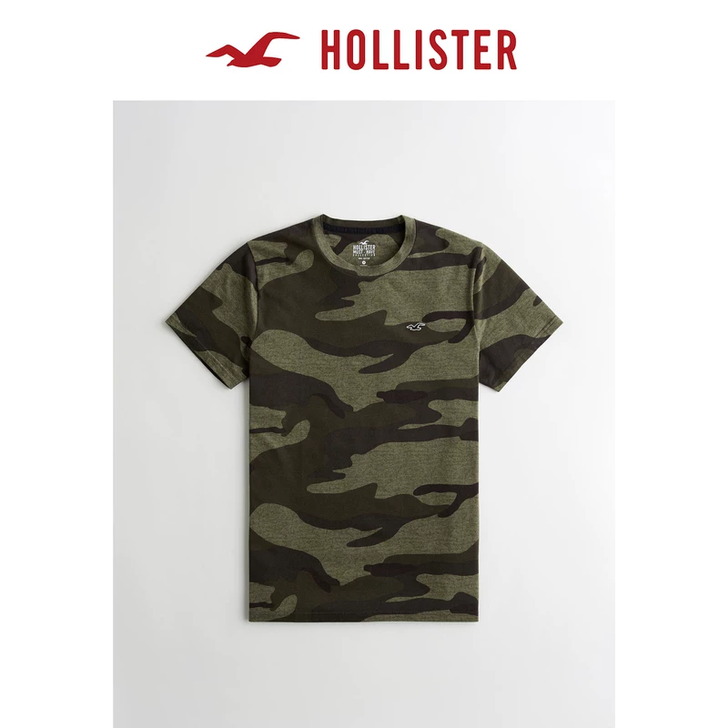 Классическая базовая футболка с круглым вырезом Hollister весна-лето для мужчин 306849-1