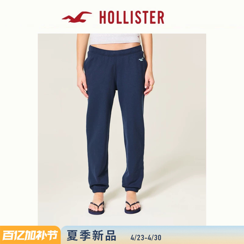 Hollister Small Seagull Pattern American-Style Fleece Jogger Sweatpants 26 Spring/Summer Women's Clothing 347-6143