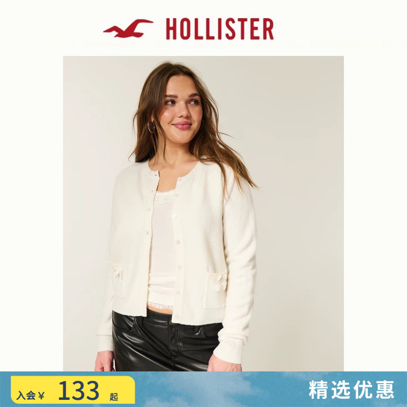 [Knitted with Bow] Hollister American Classic Sweater Jacket 25 Autumn and Winter Women's Clothing 350-5307