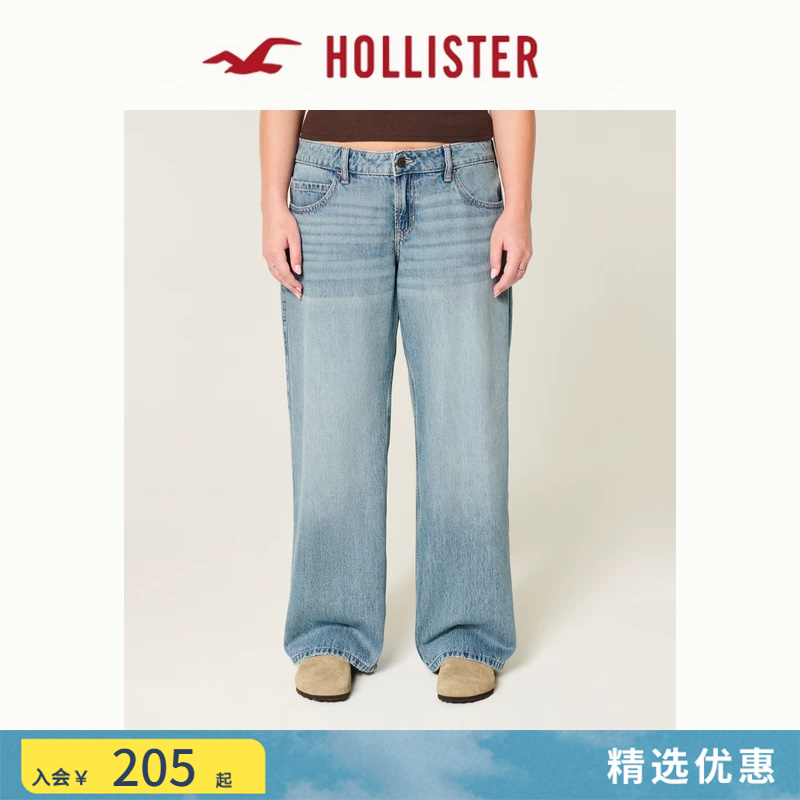 Hollister American Style 25 Autumn and Winter Baggy Classic Washed Low-Rise Jeans for Women 355-5643 Hollister American Style 25 Autumn and Winter Baggy Classic Washed Low-Rise Jeans for Women 355-5643