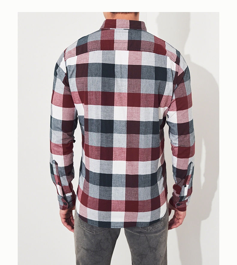 Hollister 2018 mùa thu mới áo sơ mi kẻ sọc poplin nam 223718-1 mẫu áo công sở đẹp