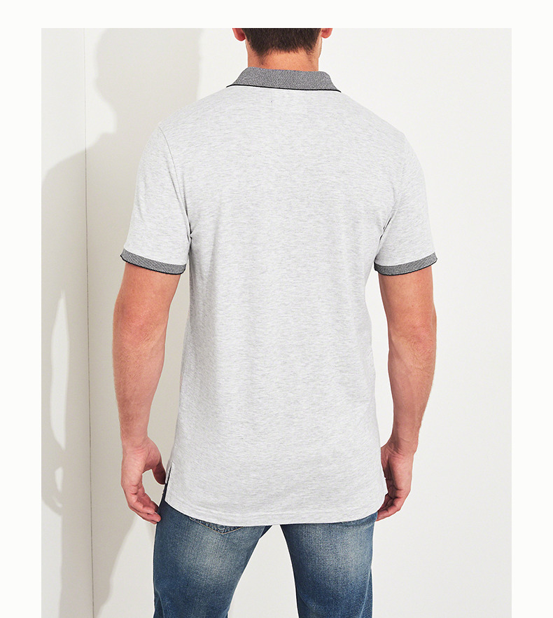 Hollister mùa thu 2018 mới co giãn cổ áo sơ mi nam Polo 214746-2 áo có cổ