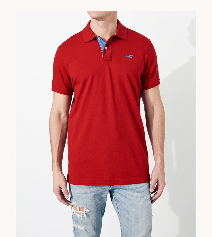 Hollister căng cườm cotton áo sơ mi nam 196947 ao polo nam