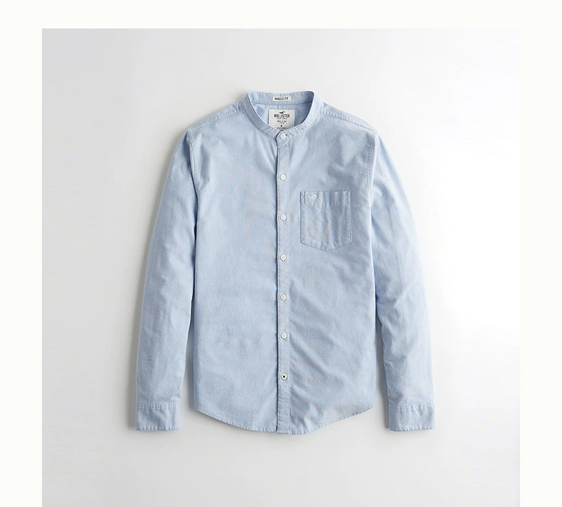 Hollister 2018 mùa thu mới co giãn Áo sơ mi nam Oxford 213700-1