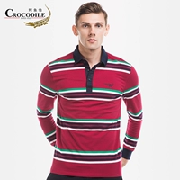 Áo sơ mi cá sấu thể thao Casual nam khâu vá áo sơ mi Lapel áo thun dài tay POLO áo chính hãng - Áo polo thể thao áo polo givenchy
