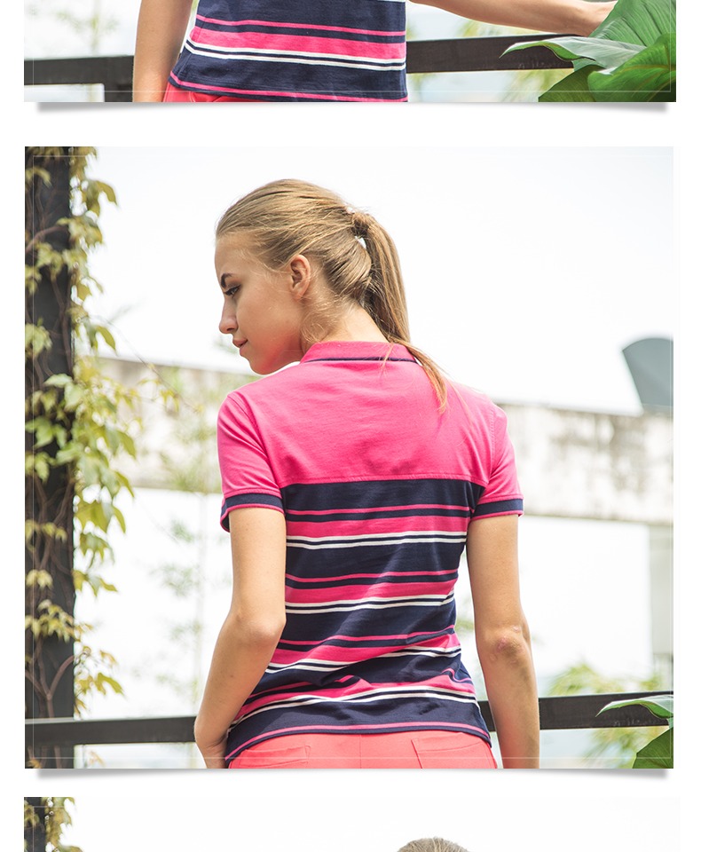 Áo sơ mi cá sấu Áo sơ mi nữ POLO 2018 Mới mùa hè Cotton giản dị thoáng khí sọc ngắn tay áo thể thao ve áo áo thun polo cao cấp